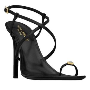 Saint Laurent Date 110 Leather Sandal in black
